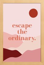 JUNIQE - Poster in houten lijst Escape the Ordinary -30x45 /Roze