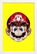 JUNIQE - Poster met houten lijst Super Plombier -13x18 /Geel