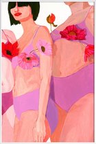 JUNIQE - Poster met kunststof lijst Harmony -13x18 /Roze