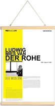 JUNIQE - Posterhanger Mies Van Der Rohe -30x45 /Geel & Wit