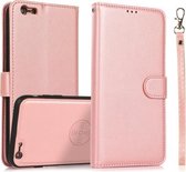 Kalf Textuur 2 in 1 Afneembare Magnetische Achterkant Horizontale Flip Leren Hoes Met Houder & Kaartsleuven & Portemonnee & Fotolijst Voor iPhone 6s Plus/6 Plus (Rose Goud)