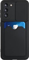 Voor Samsung Galaxy S21 + 5G Sliding Camera Cover Design TPU-beschermhoes met kaartsleuf (zwart)