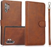Voor Samsung Galaxy Note10+ Kalf Textuur 2 in 1 Afneembare Magnetische Achterkant Horizontale Flip Lederen Case met Houder & Kaartsleuven & Portemonnee & Fotolijst (Bruin)