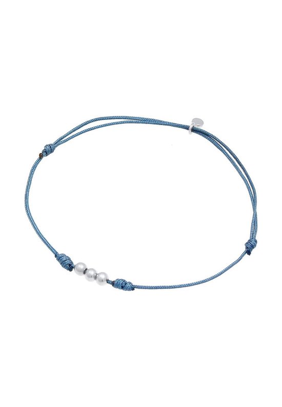 Bracelets dames Elli Balles dames en nylon de Basic réglables au minimum en Argent sterling 925 plaqué or
