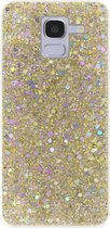 - ADEL Premium Siliconen Back Cover Softcase Hoesje Geschikt voor Samsung Galaxy J6 (2018) - Bling Bling Glitter Goud