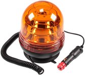 Merkloos LED Zwaailicht / Zwaailamp - Magneetvoet - Oranje - 12/24 Volt