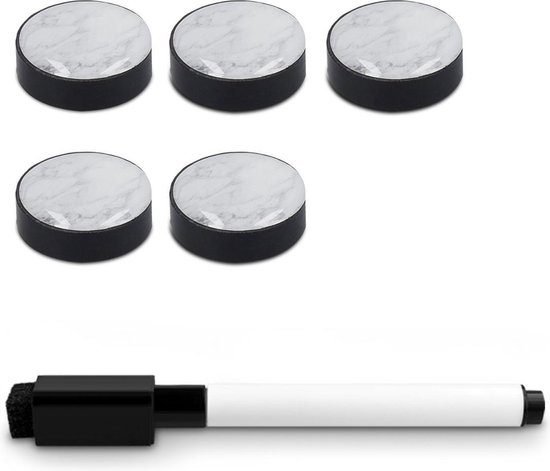 Navaris magnetic board in stone look - Magnetic board for writing on - Memo board for wall 60 x 40 cm - Includes magnets and marker
