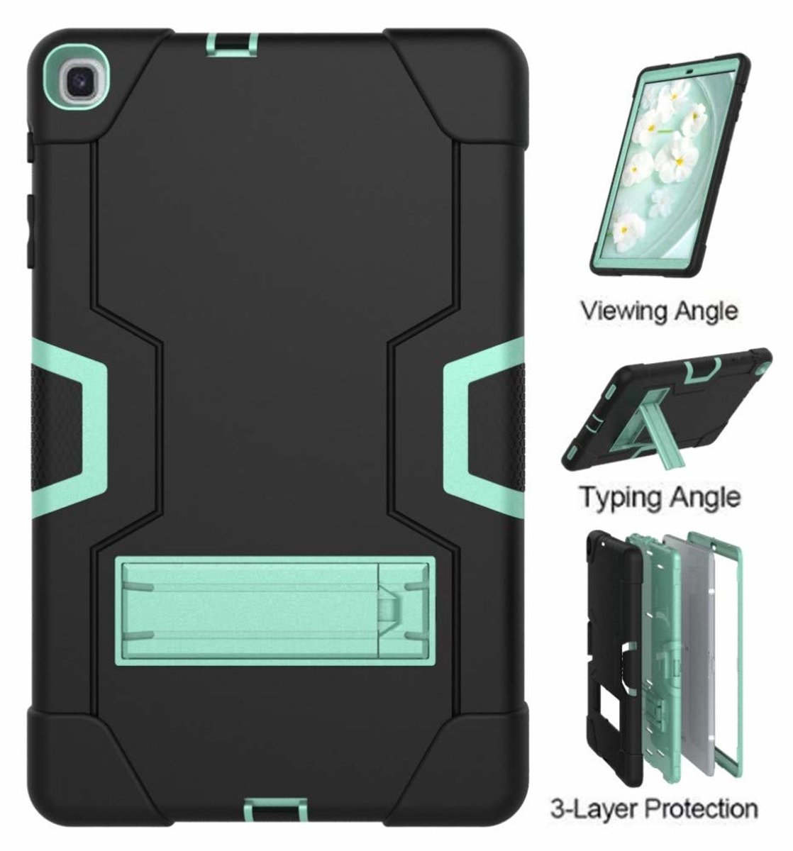 Hoes Geschikt voor Samsung Galaxy Tab A 10.1 (2019) Kickstand Armor hoes - Mint Groen