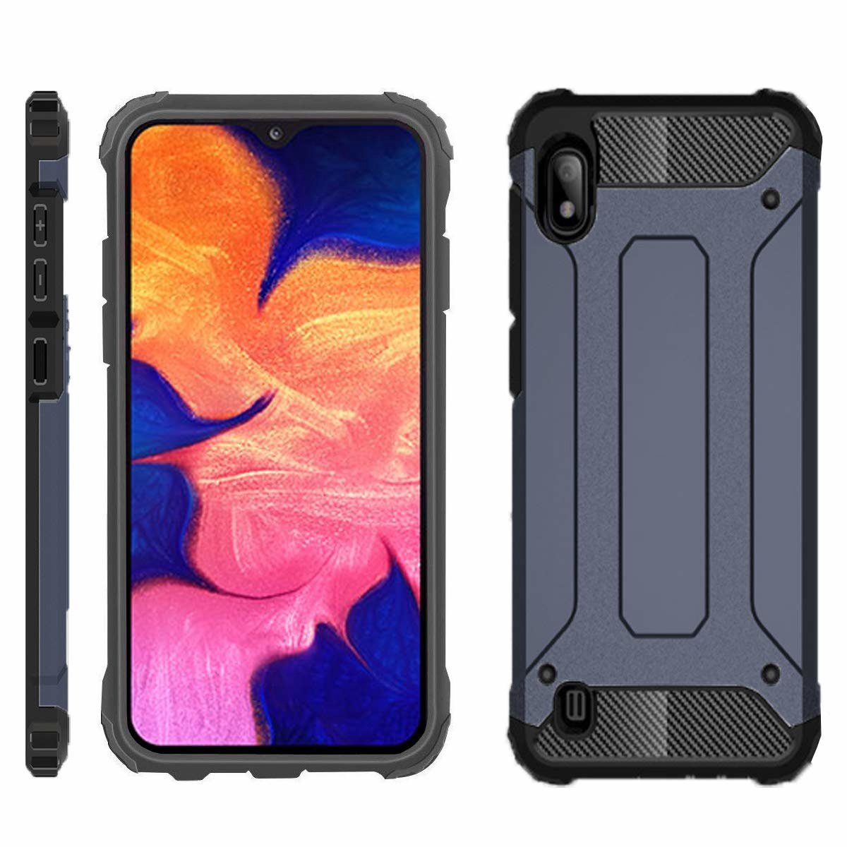 Ntech Hoesje Geschikt Voor Samsung Galaxy A10 Armor hoesje - Blauw