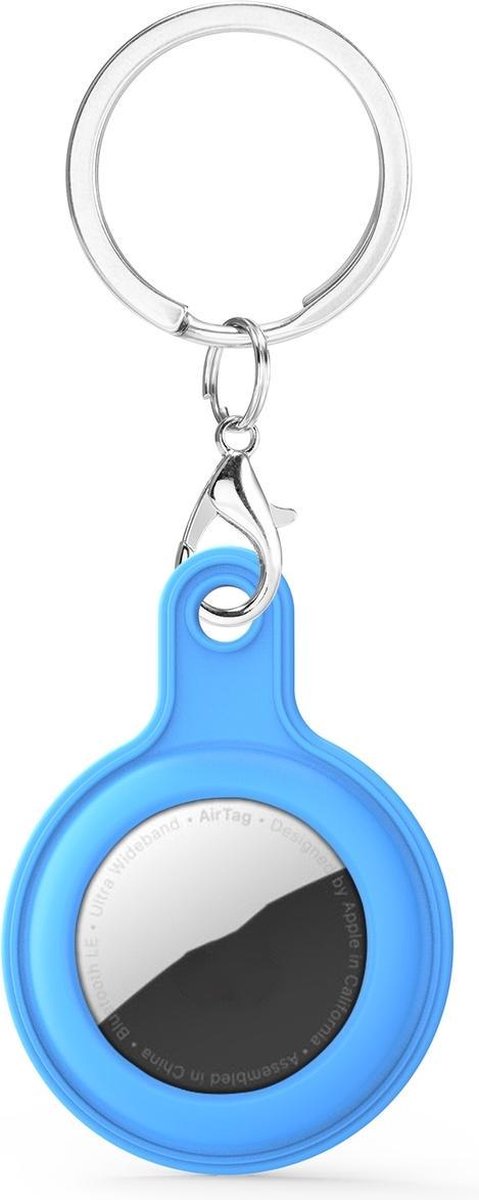 By Qubix - AirTag case gel series - sleutelhanger met ring - blauw