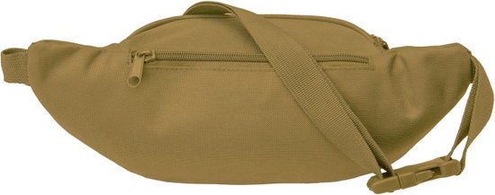 Sac banane marron avec sangle réglable et un compartiment principal zippé.