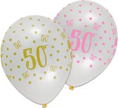 Ballonnen - Pink chic - 50 Jaar - 6st.