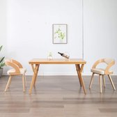 Medina Eetkamerstoelen 2 st gebogen hout en kunstleer crème