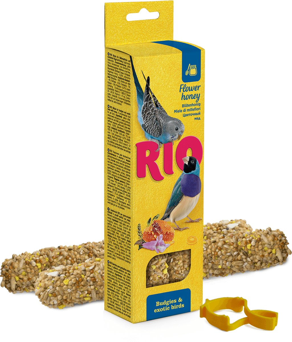 RIO Sticks voor parkieten en exotische vogels met honing 2x40 gram