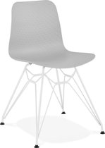 Alterego Moderne stoel 'GAUDY' grijs met wit metalen voet