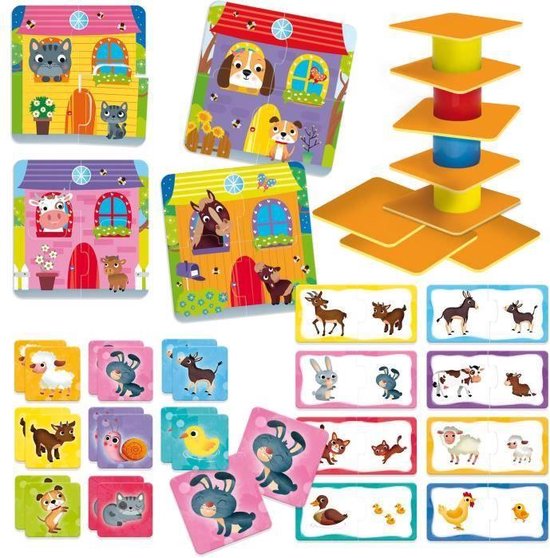 Lisciani - Carotina Baby - 6 Puzzles De La Mer - Puzzles De 4 Pièces Pour Enfants De 1 À 4 Ans
