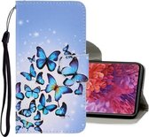 Voor Samsung Galaxy S20 FE 5G / S20 Lite 3D Gekleurde Tekening Horizontale Flip PU Lederen Case met Houder & Kaartsleuven & Portemonnee (Meerdere Vlinders)