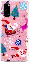 Voor Samsung Galaxy S20 + Christmas Pattern TPU Protective Cas (Pink Deer Santa Claus)