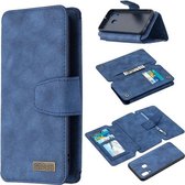 Voor Samsung Galaxy A40 Afneembare Frosted Magnetische Horizontale Flip Leren Case met Kaartsleuven & Houder & Rits Portemonnee & Fotolijst (Blauw)