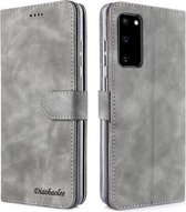 Diaobaolee Pure Fresh Texture Horizontale Flip Leren Case met Houder & Kaartsleuven & Portemonnee & Fotolijst Voor Samsung Galaxy S20 FE (Grijs)