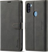 Voor Samsung Galaxy A11 Forwenw F1 Serie Mat Sterk Magnetisme Horizontale Flip Leren Case met Houder & Kaartsleuven & Portemonnee & Fotolijst (Zwart)