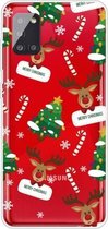 Voor Samsung Galaxy A31 Christmas Series Clear TPU beschermhoes (Cane Deer)