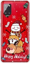 Voor Samsung Galaxy A71 5G Christmas Series Clear TPU beschermhoes (gestapelde pop)