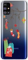 Voor Samsung Galaxy M31s Trendy Leuke Kerst Patroon Case Clear TPU Cover Telefoon Gevallen (Black Tree Gift)