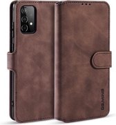 Voor Samsung Galaxy A52 5G DG.MING Retro Oil Side Horizontale Flip Leren Case met Houder & Kaartsleuven & Portemonnee (koffie)