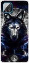 Voor Samsung Galaxy A12 schokbestendig geverfd transparant TPU beschermhoes (Magic Wolf)