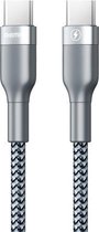 REMAX RC-010 1m 3A Type-C naar USB-C / Type-C 18W PD snellaadgegevenskabel (zilver)