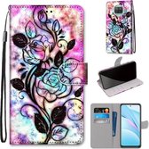 Voor Xiaomi Mi 10T Lite 5G Gekleurde tekening Cross Texture Horizontale Flip PU lederen hoes met houder & kaartsleuven & portemonnee & lanyard (kleur bodem holle bloem)