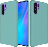 Effen kleur vloeibaar siliconen schokbestendig hoesje voor Huawei P30 Pro (blauw)