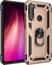 Voor Xiaomi Redmi Note 8 Armor Shockproof TPU + PC beschermhoes met 360 graden rotatiehouder (goud)