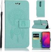Windgong Uil Embossing Patroon Horizontale Flip Leren Case met Houder & Kaartsleuven & Portemonnee Voor Xiaomi Mi 9T Pro / Redmi K20 Pro / Mi 9T / Redmi K20 (Groen)