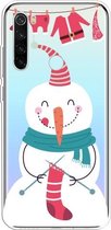 Voor Xiaomi Redmi Note 8 Trendy Cute Christmas Patterned Clear TPU beschermhoes (Sock Snowman)