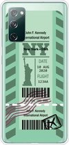 Voor Samsung Galaxy S20 FE Boarding Pass Series TPU telefoon beschermhoes (groen New York)