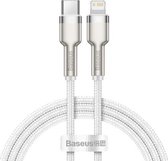 Baseus CATLJK-A02 Cafule-serie 20W Type-C / USB-C naar 8-pins PD metalen oplaadgegevenskabel, lengte: 1m (wit)