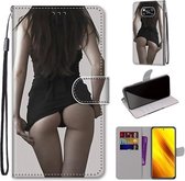 Voor Xiaomi Poco X3 NPC Gekleurde Tekening Cross Textuur Horizontale Flip PU Lederen Case met Houder & Kaartsleuven & Portemonnee & Lanyard (Upskirt)