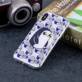 Zacht TPU-hoesje met pinguïnpatroon voor iPhone X / XS