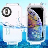 PULUZ 40m / 130ft waterdichte duikbehuizing Foto-video Onderwater beschermhoes voor iPhone XS Max (wit)