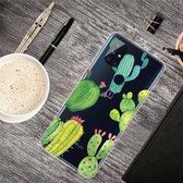 Voor OnePlus Nord N10 5G schokbestendig geverfd transparant TPU beschermhoes (cactus)