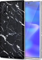 Voor Samsung Galaxy Note10 + TPU glanzend marmerpatroon IMD beschermhoes (zwart)