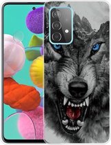 Voor Samsung Galaxy A32 4G schokbestendig geverfd transparant TPU beschermhoes (bergwolf)