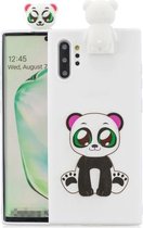 Voor Galaxy Note 10 Pro Cartoon schokbestendige TPU beschermhoes met houder (Panda)