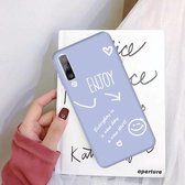 Voor Galaxy A50 Enjoy Love Pattern Frosted TPU beschermhoes (lichtpaars)