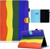 Voor Huawei MediaPad T3 10 Gekleurde Tekening Horizontale Flip Leren Case met Houder & Kaartsleuven (Regenboog)