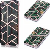 Voor iPhone 5 & 5s & SE Plating Marble Pattern Soft TPU beschermhoes (groen)
