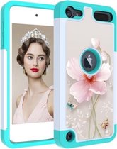 Beschermhoesje met gekleurd tekenpatroon PC + TPU voor iPod touch 5/6/7 (2019) (Pearl Flower)