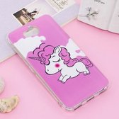 Voor Huawei Y5 (2017) / Y6 (2017) Noctilucent IMD Paard Patroon Zachte TPU Case Protector Cover